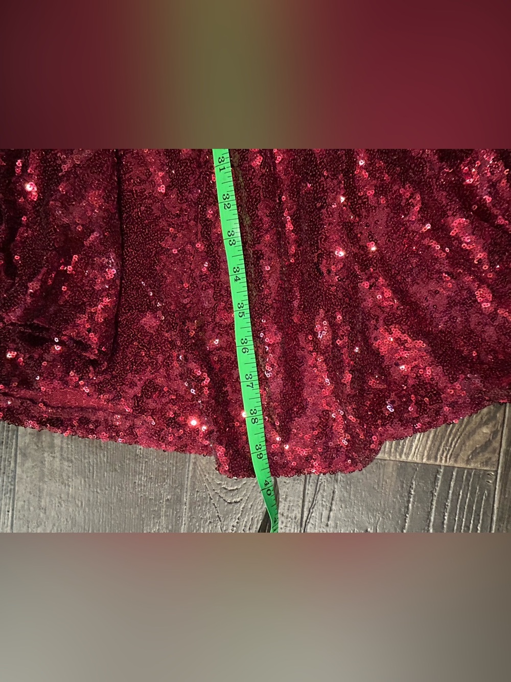 torrid Red Sequin Long Sleeve Fit-and-Flare Dress - Picture 7 of 8